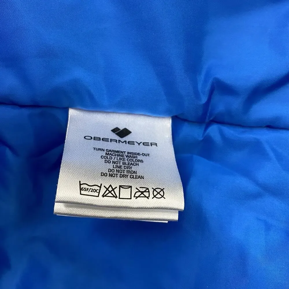Obermeyer Boys Ski Jacket Teen L 14-16 Electric Blue Insulated Snow 41055 Hooded